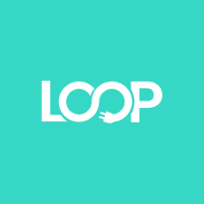 A blue background with the word loop in white.